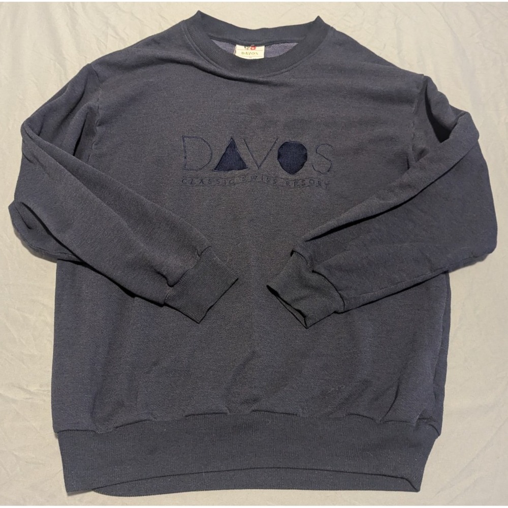 80s Davos Switzerland Ski Mountain Resort Nature Sweatshirt Swiss - XL Vintage